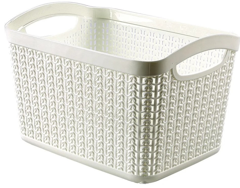 Ucsan Plastik M-083 Knit-Style Storage Basket, 26 x 20 x 17 cm, 6.6 L - Image 2