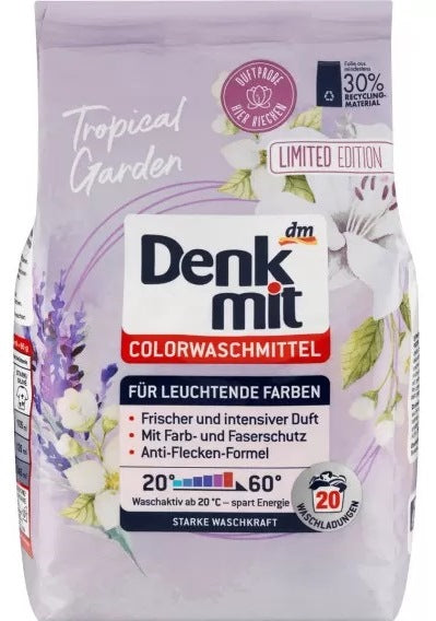 Denkmit Tropical Garden Color Laundry Detergent Powder, 20 Loads, 1.3 kg