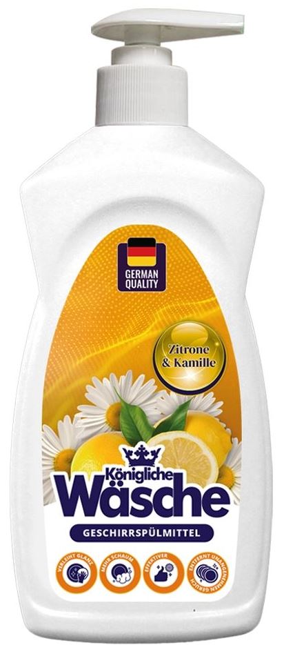 Konigliche Wasche Lemon & Chamomile Dishwashing Liquid with Dispenser, 1 L