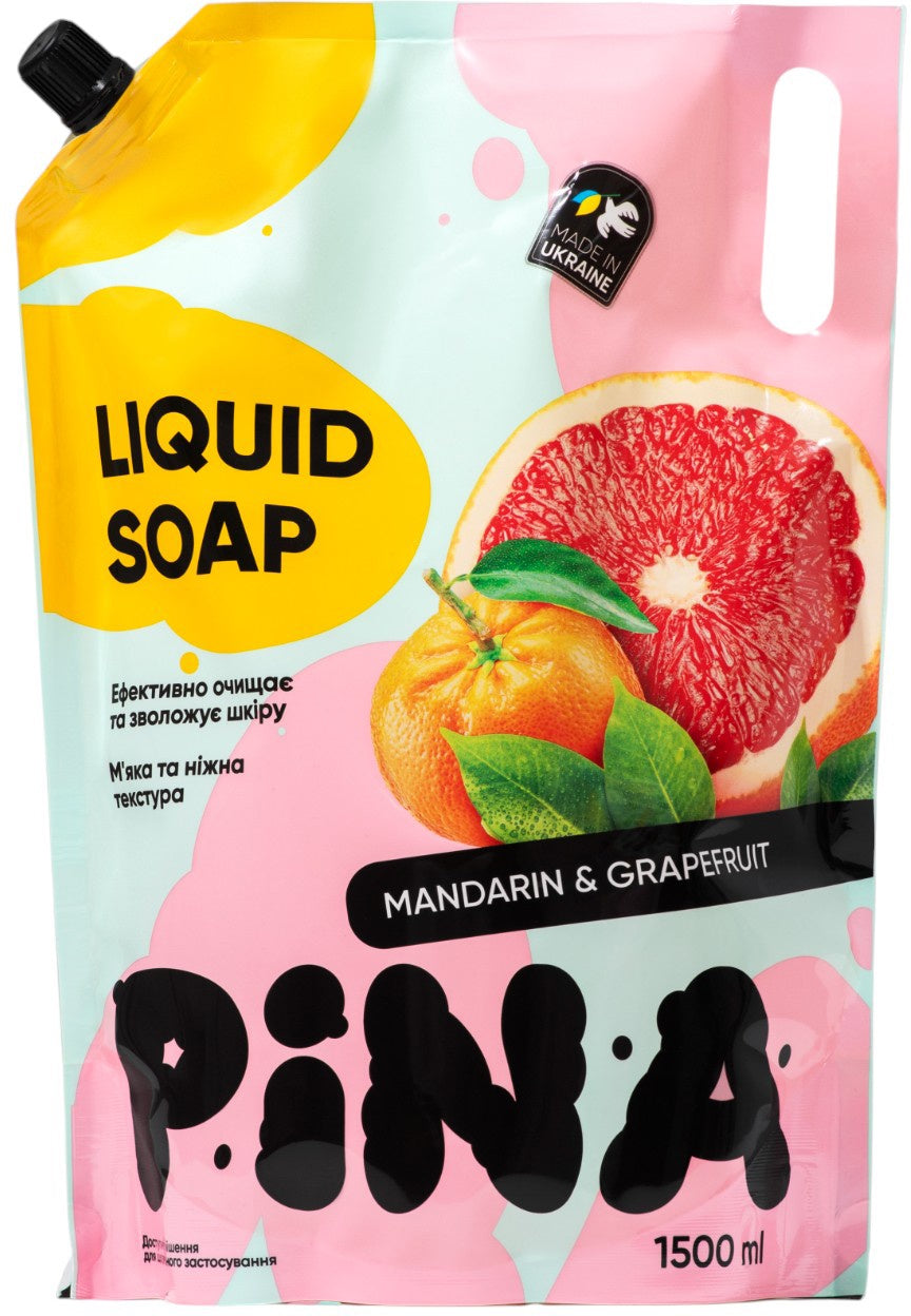 Pina Liquid Hand Soap Mandarin & Grapefruit Doypack, 1500 mL