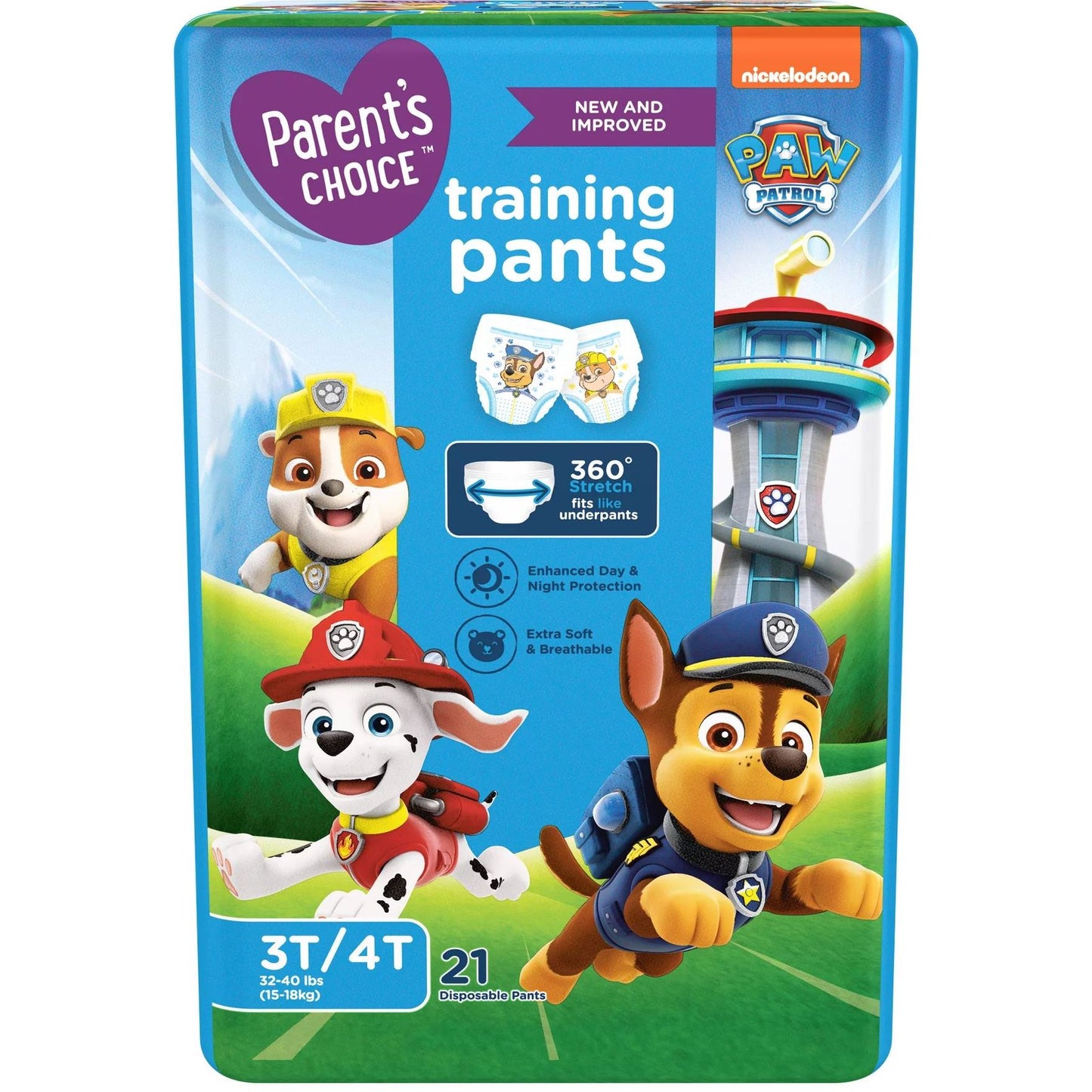 Parents Choice Paw Patrol Size 5 Baby Pull-Up Diaper Pants, 15-18 kg, 21 pcs
