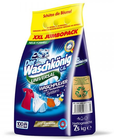 Waschkönig Universal Laundry Detergent Powder, 7.5 kg