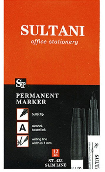 Sultani ST-423 Fine Black Permanent Marker - Image 3