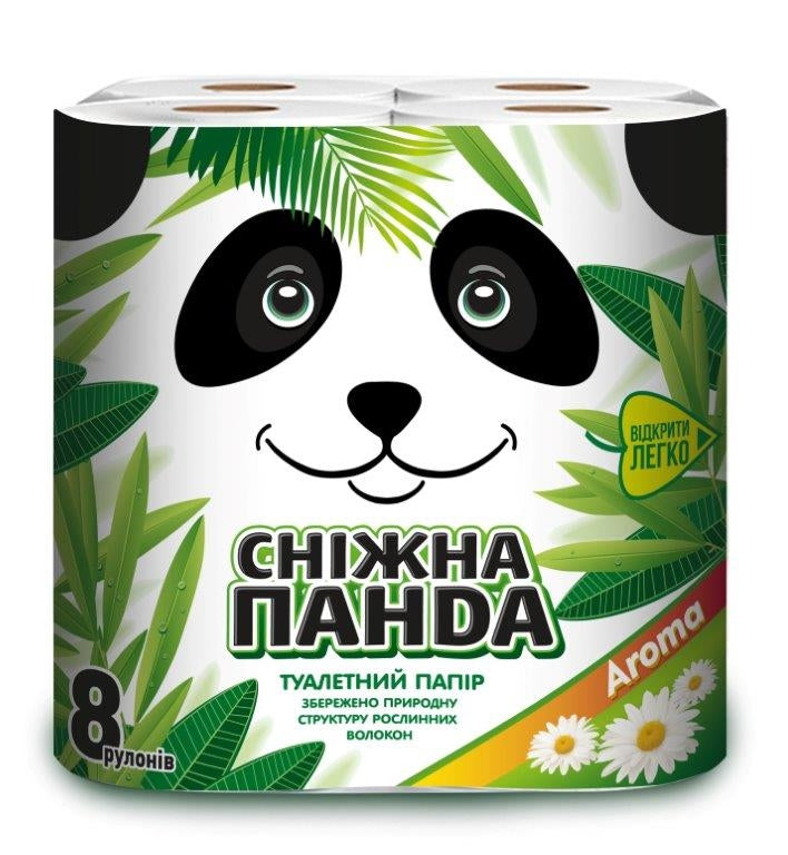 Snizhna Panda Aroma 2-Ply Toilet Paper, 150 Sheets + 8 Rolls