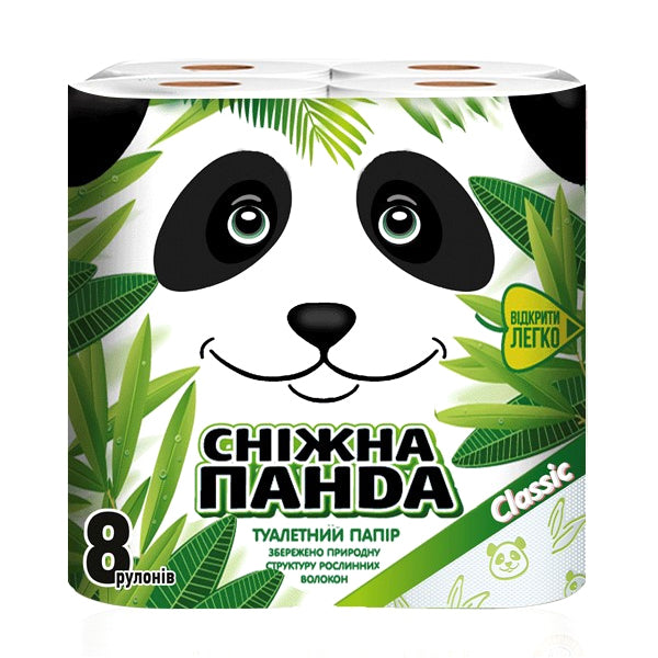 Snizhna Panda Classic 2-Ply Toilet Paper, 150 Sheets + 8 Rolls