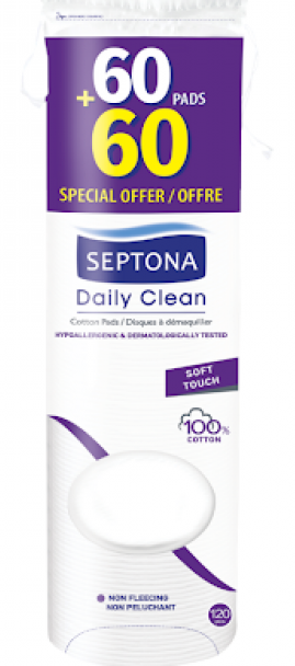 Septona Cotton Pads, 60 + 60 pcs
