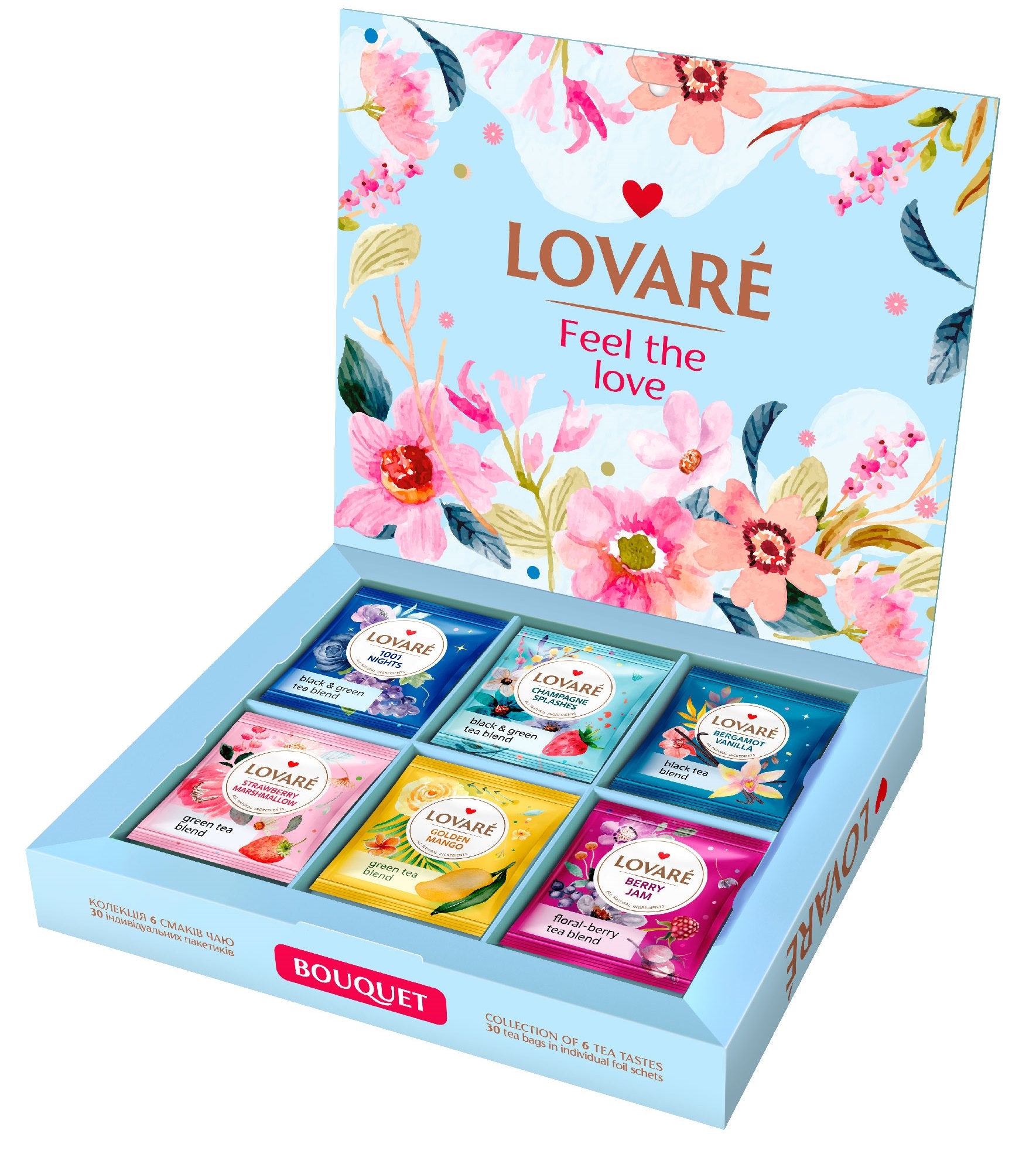Lovare Bouquet Tea Collection, 6 Varieties x 5 Bags - Image 2