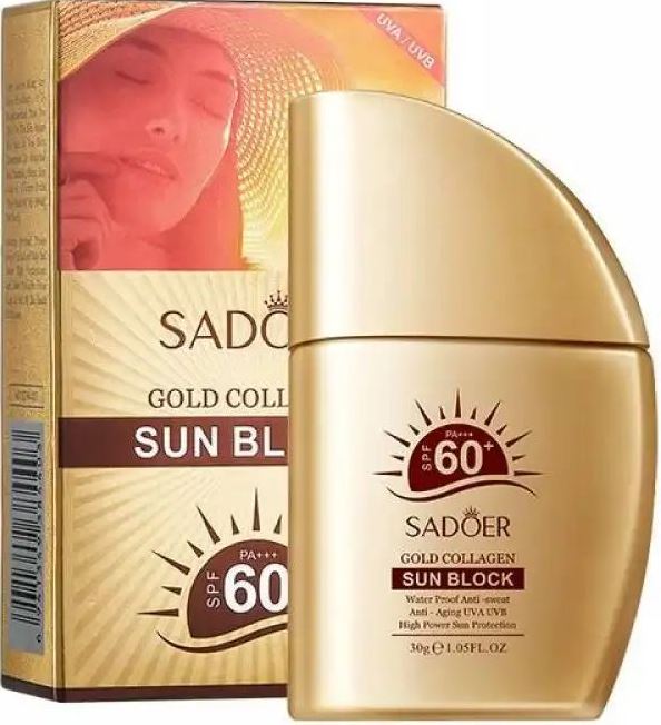 Sadoer Gold Collagen SPF 60 Sunscreen Cream, 30 g