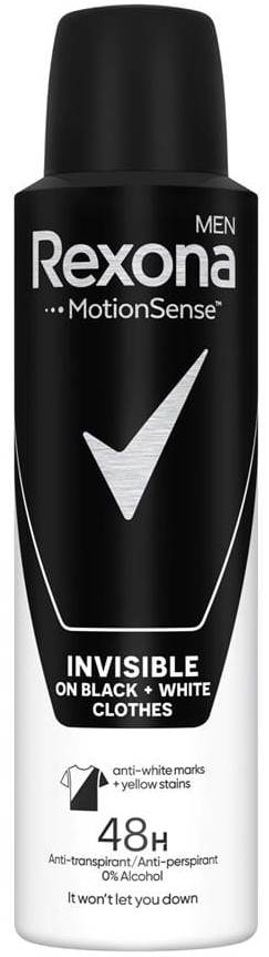Rexona Men Invisible Black & White Antiperspirant Deodorant, 150 mL