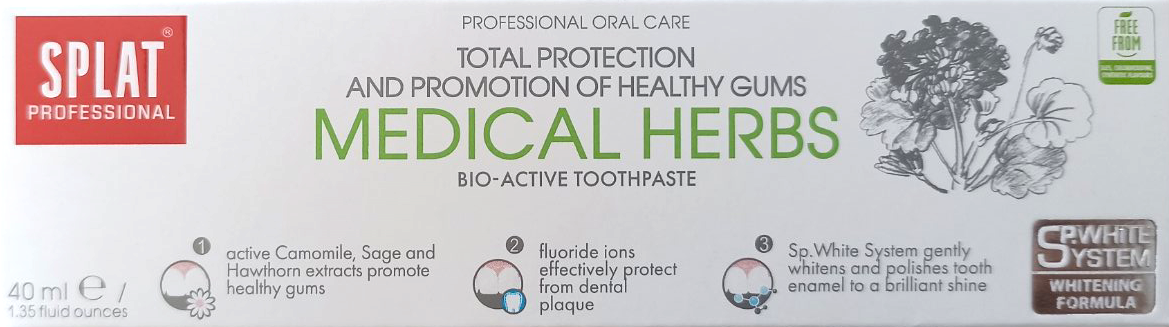 Splat Professional Compact Medical Herbs Toothpaste, 40 mL