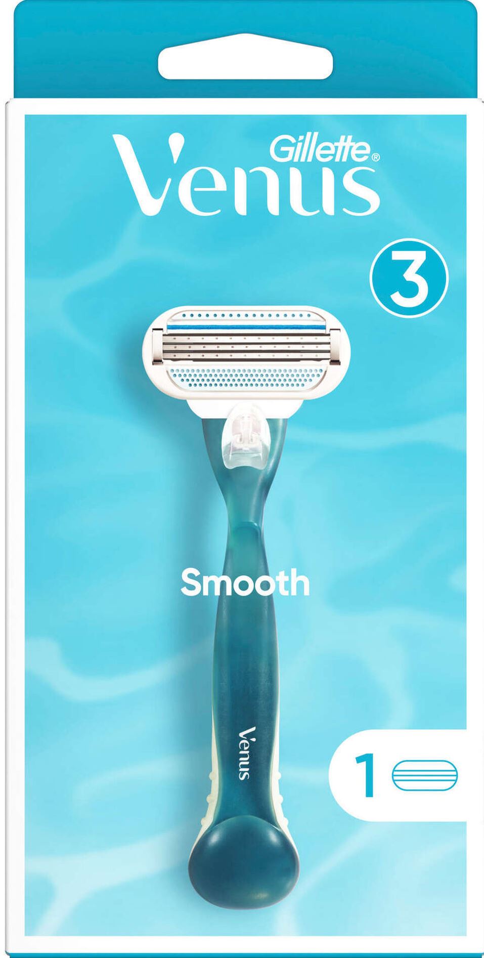Gillette Venus Smooth Women's Razor with 1 Cartridge, 3 Blades