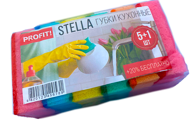 Profit Stella Kitchen Sponges, 5 + 1 pcs