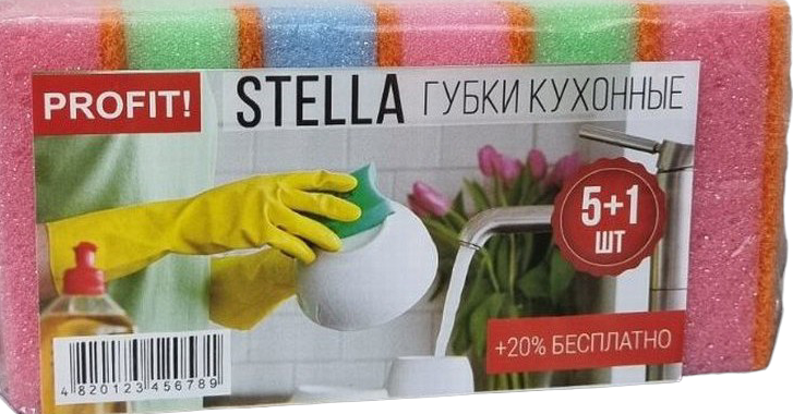 Profit Stella Kitchen Sponges, 5 + 1 pcs - Image 2