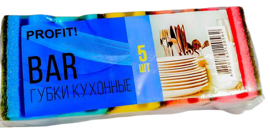 Profit Bar Profiled Kitchen Sponges, 5 pcs
