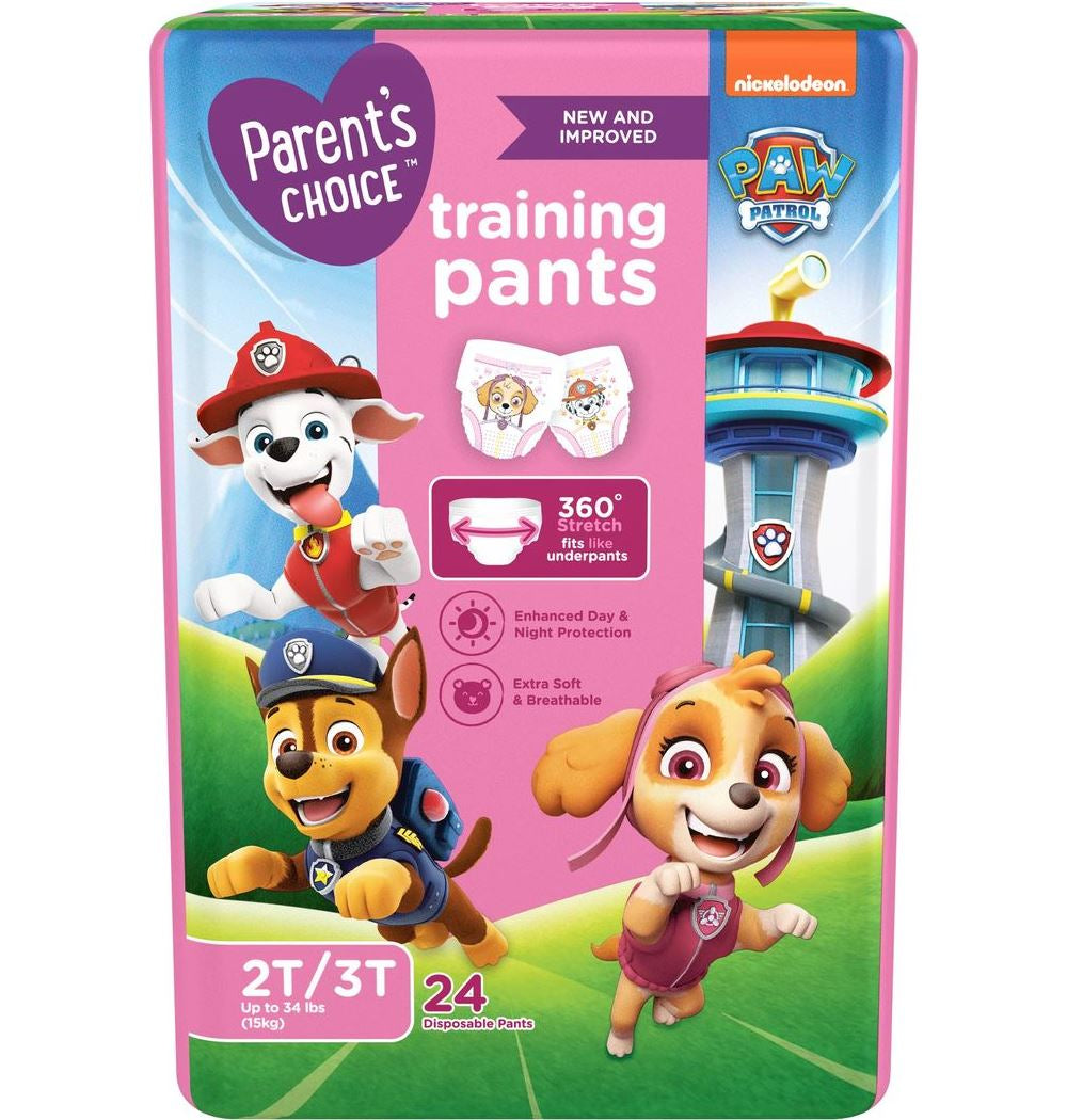 Parents Choice Paw Patrol Size 4 Baby Pull-Up Diaper Pants, 8-15 kg, 24 pcs