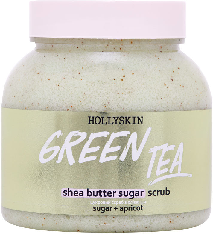 Hollyskin Green Tea Shea Butter & Perlite Sugar Body Scrub, 300 mL