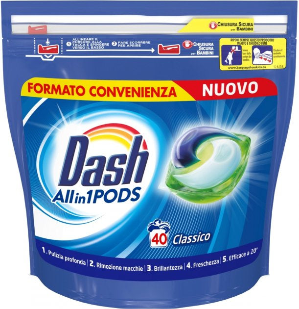 Dash Clasico Laundry Detergent Pods, 40 pcs, 1 pcs, Priced per Piece