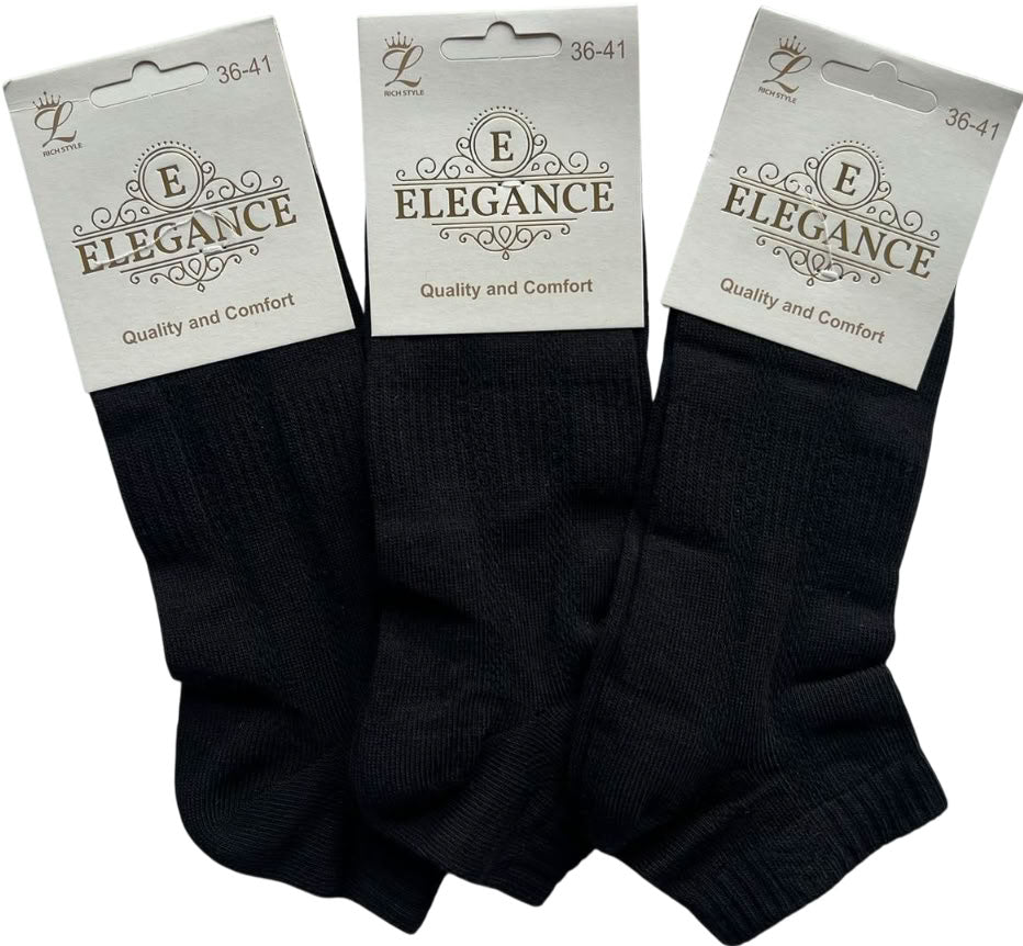 L Elegance Women's Short Socks, Size 36-41
