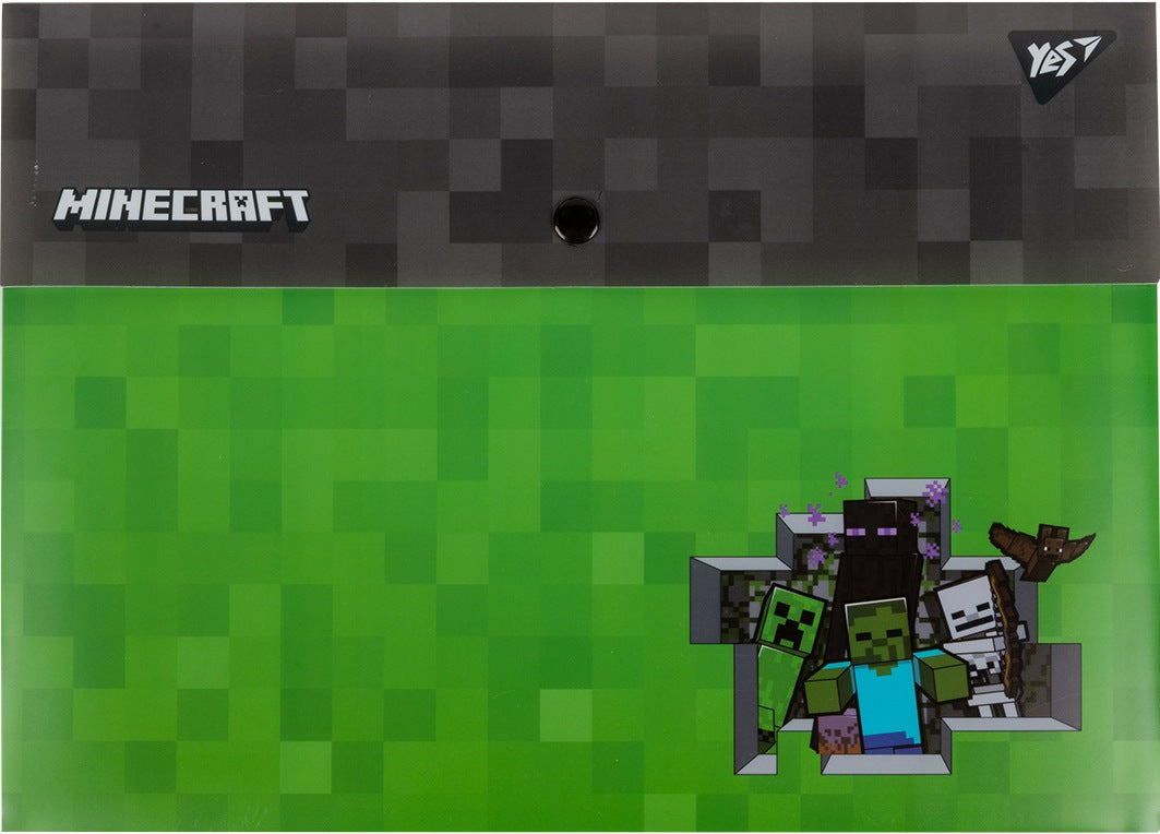 YES 492082 Minecraft A4 Snap Document Pouch