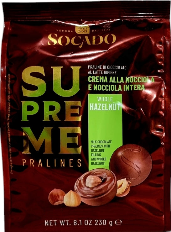 Socado Supreme Hazelnut & Whole Hazelnut Candy, 230 g