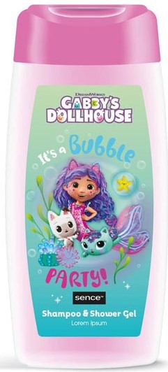 Sence Kids' 2-in-1 Shampoo & Shower Gel 2-in-1 Gabby's Dollhouse It's a Bubble Party 210 mL