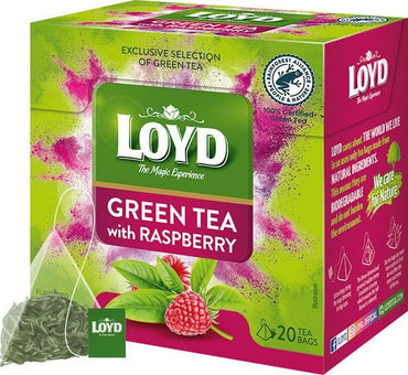 Loyd Raspberry Green Tea Pyramid Bags, 20 x 1.5 g - Image 2