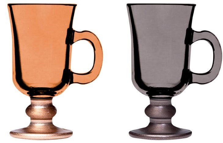 Herevin 131604-006 Metallic-Effect Footed Cup Set, 2 x 230 mL