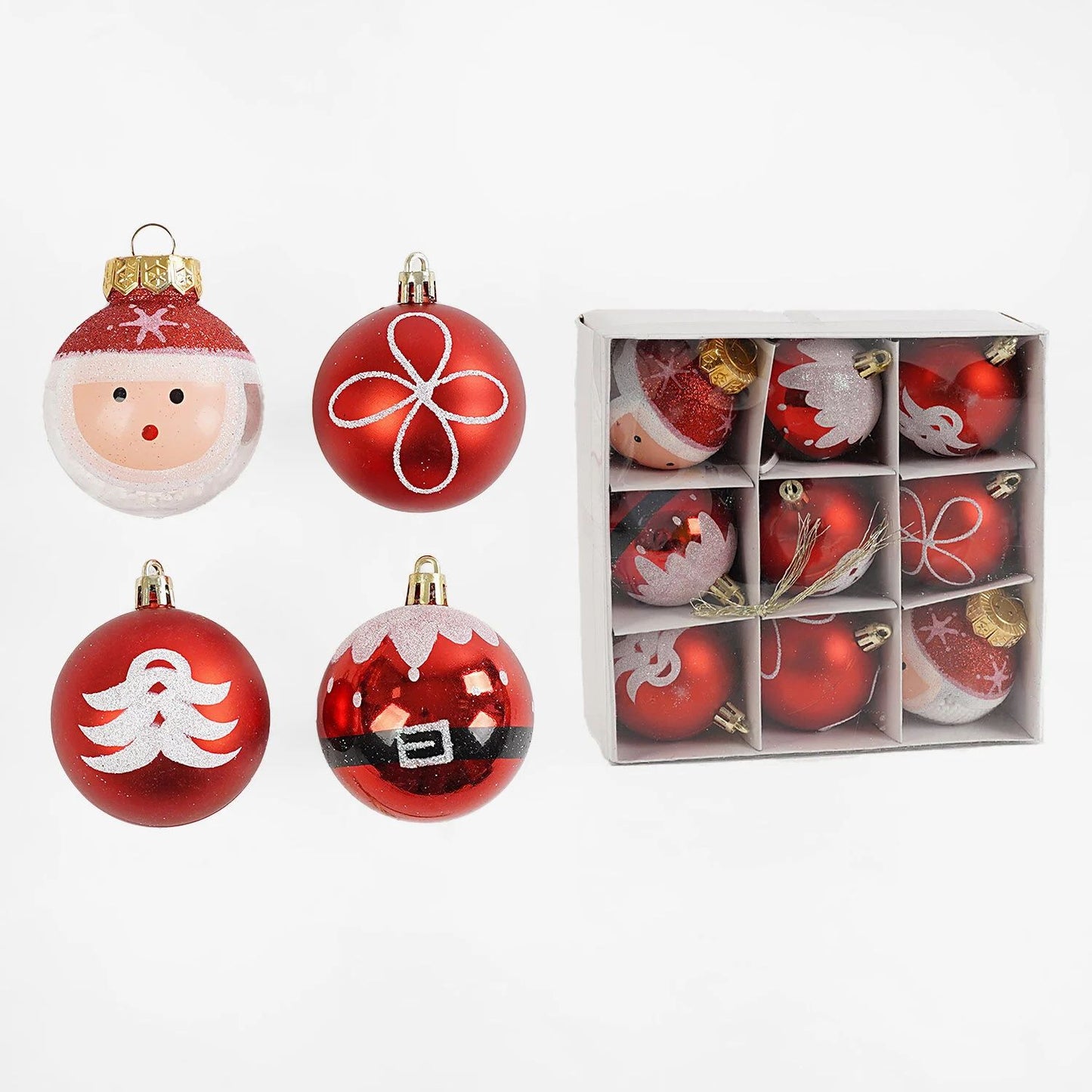 C 67494 Christmas Ball Ornaments, 5.5 cm Diameter, 9 pcs