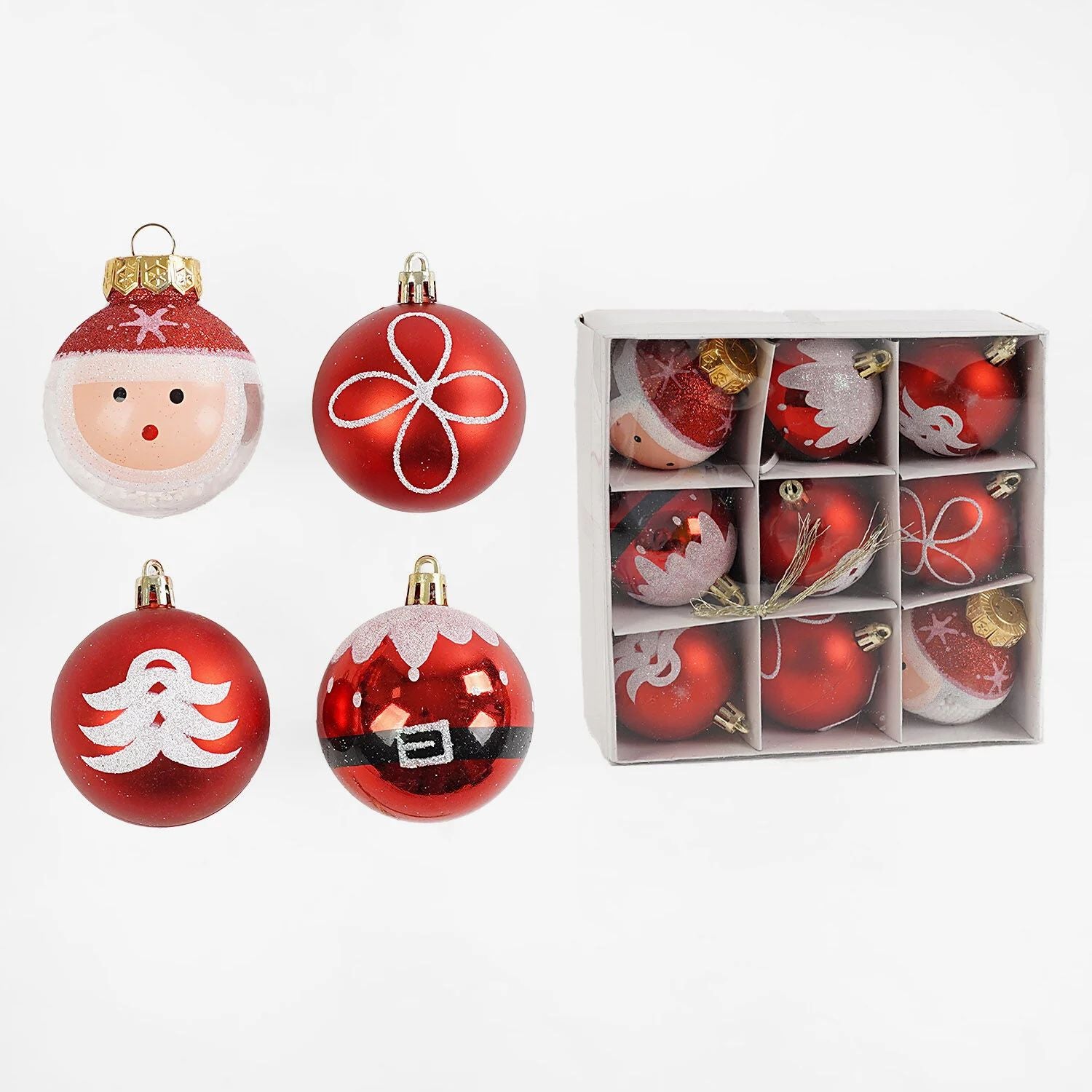 C 67494 Christmas Ball Ornaments, 5.5 cm Diameter, 9 pcs