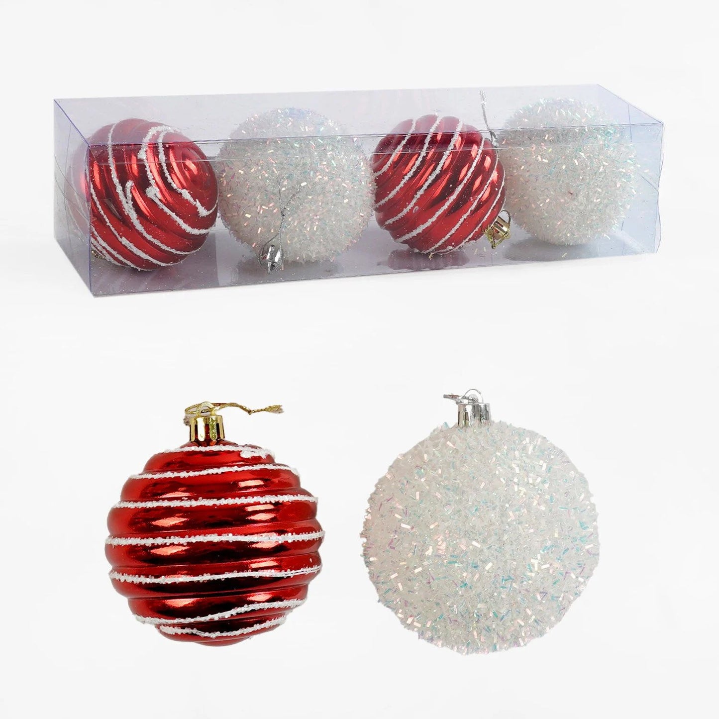 C 67247 Christmas Ball Ornaments, 8 cm Diameter, 4 pcs
