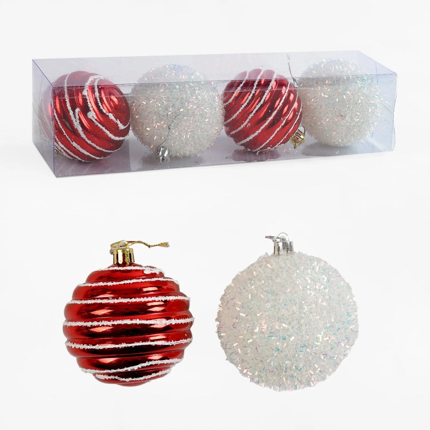 C 67247 Christmas Ball Ornaments, 8 cm Diameter, 4 pcs