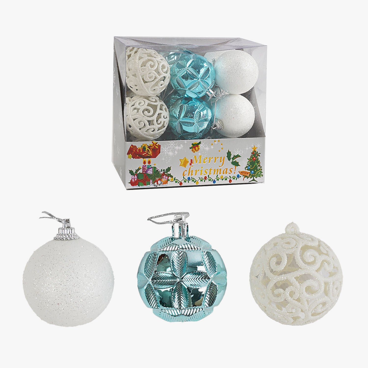 C 67462 Christmas Ball Ornaments, 4.5 cm Diameter, 18 pcs