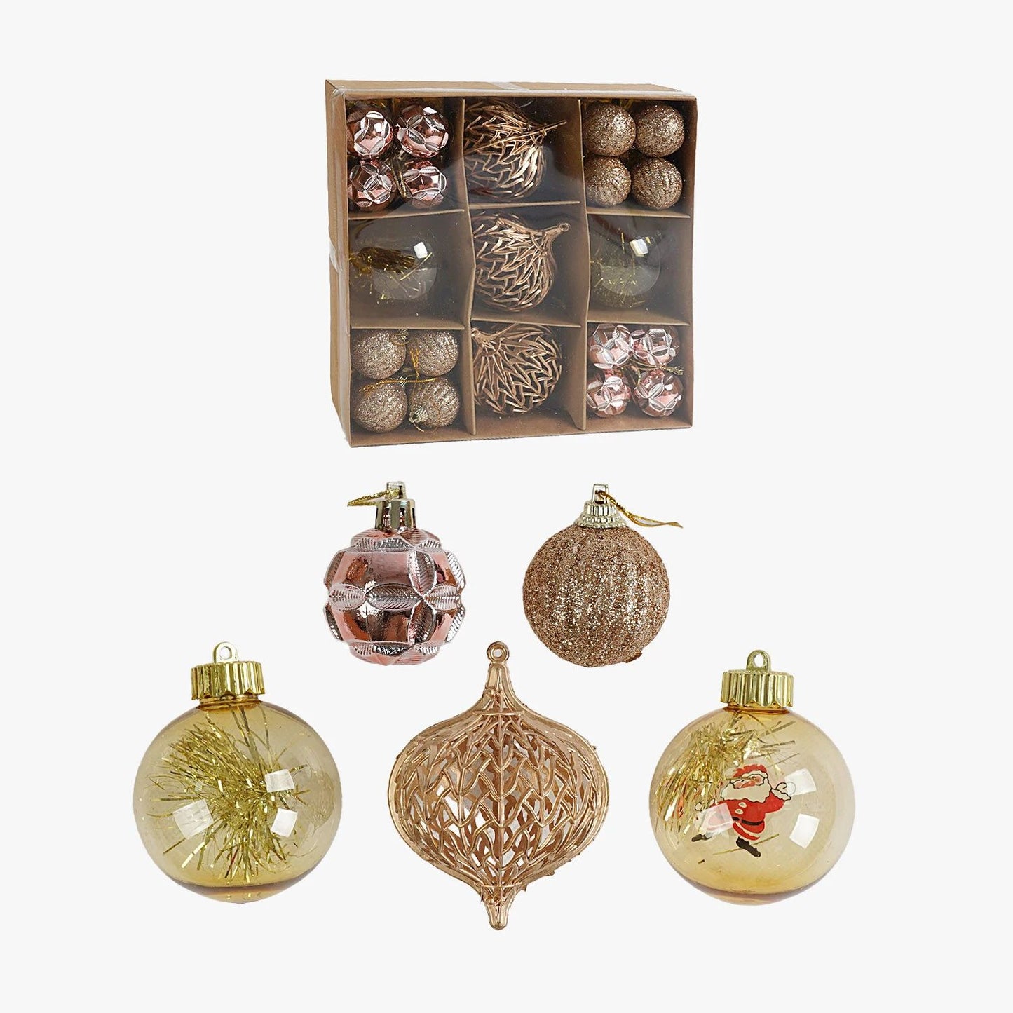 C 67447 Christmas Ball Ornament Set, 3.5 & 7 cm Diameter, 37 pcs