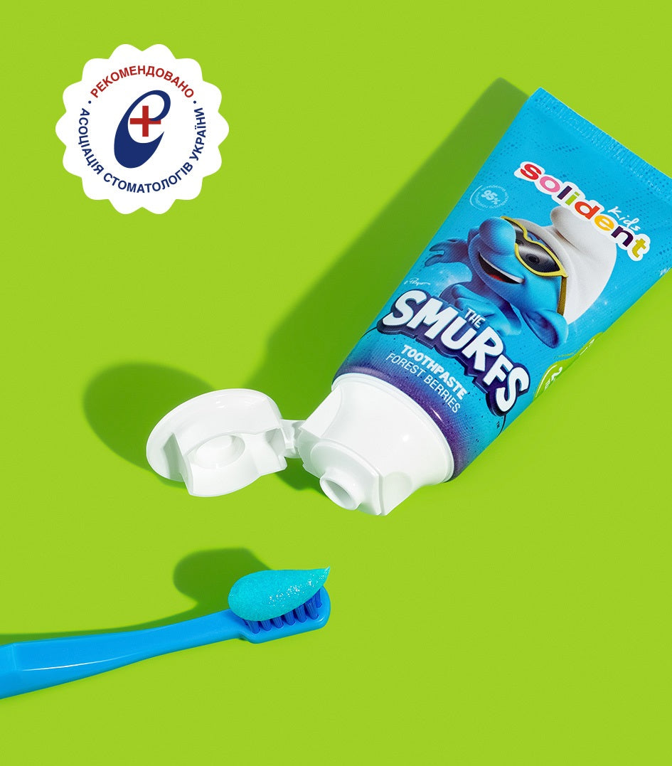 Solident Kids The Smurfs Forest Berries Fluoride Toothpaste, 50 mL - Image 2