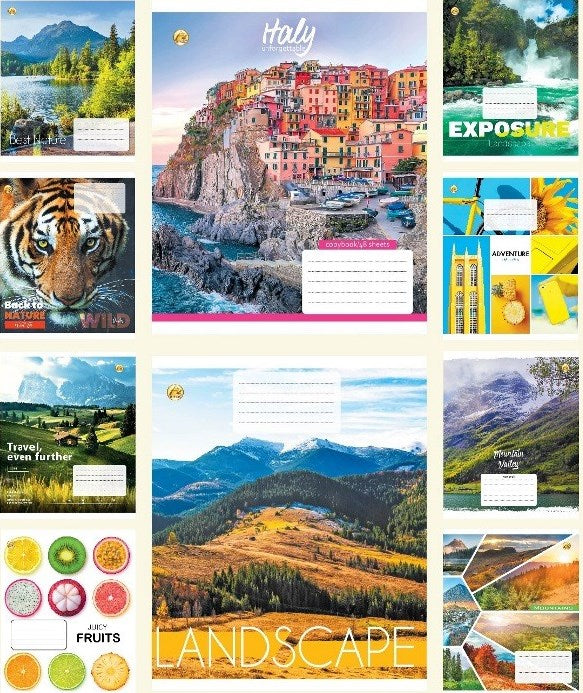 Tetrada TE32502 Assorted Ruled Notebook, 48 Sheets