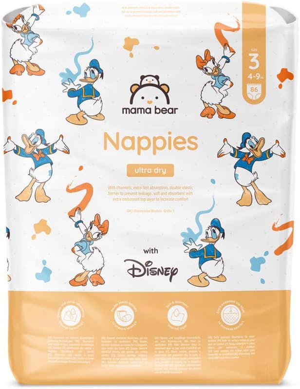 Mama Bear Size 3 Baby Diapers, 4-9 kg, 86 pcs