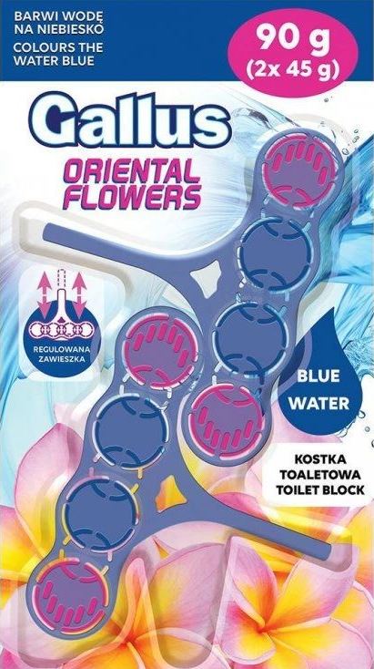 Gallus Oriental Flowers Toilet Bowl Fresheners, 2 x 45 g