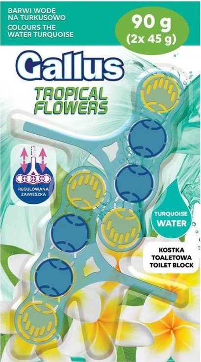 Gallus Tropical Flowers Toilet Bowl Fresheners, 2 x 45 g