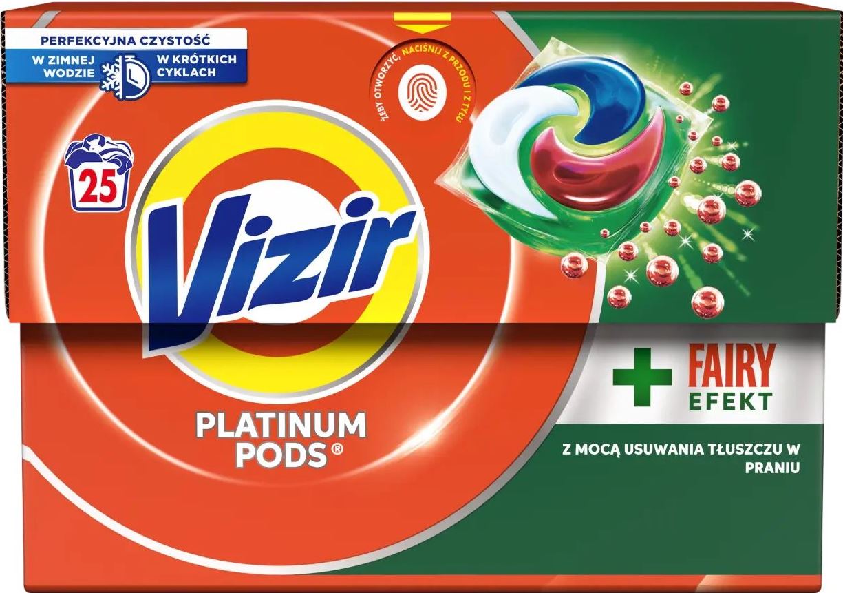 Vizir Platinum Pods + Fairy Effect Laundry Detergent Pods, 25 pcs (Price per 1 pc)