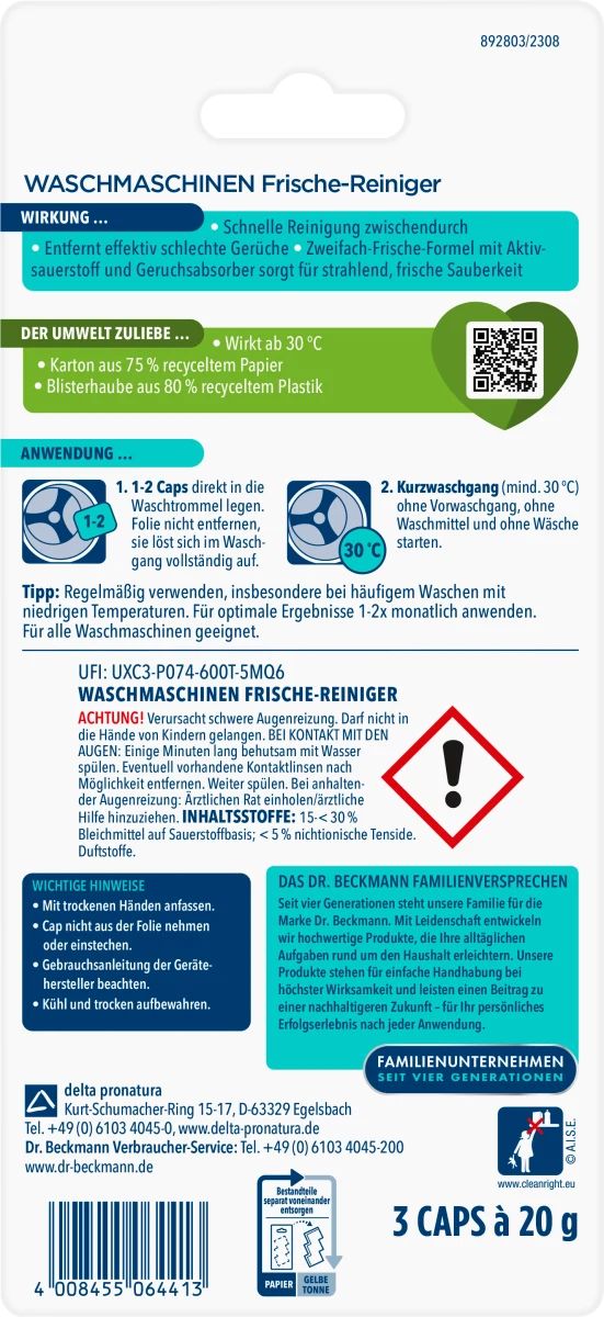 Dr. Beckmann Washing Machine Cleaner Tablets, 3 x 20 g - Image 2