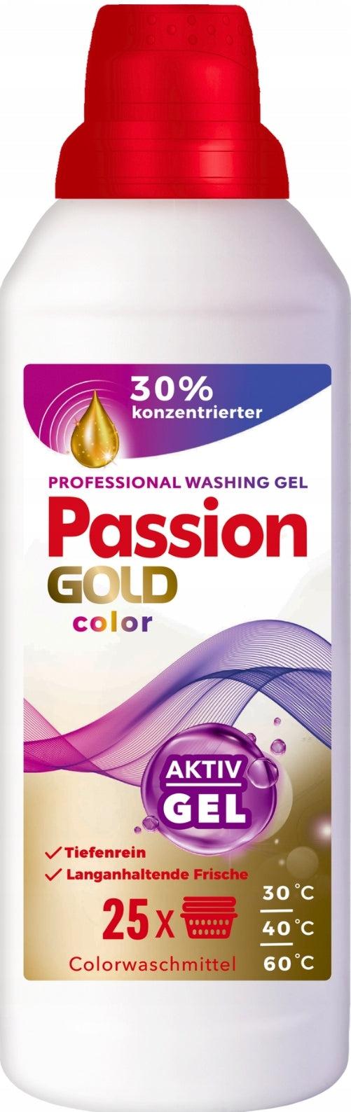 Passion Gold Color Liquid Laundry Detergent, 25 Loads, 1 L
