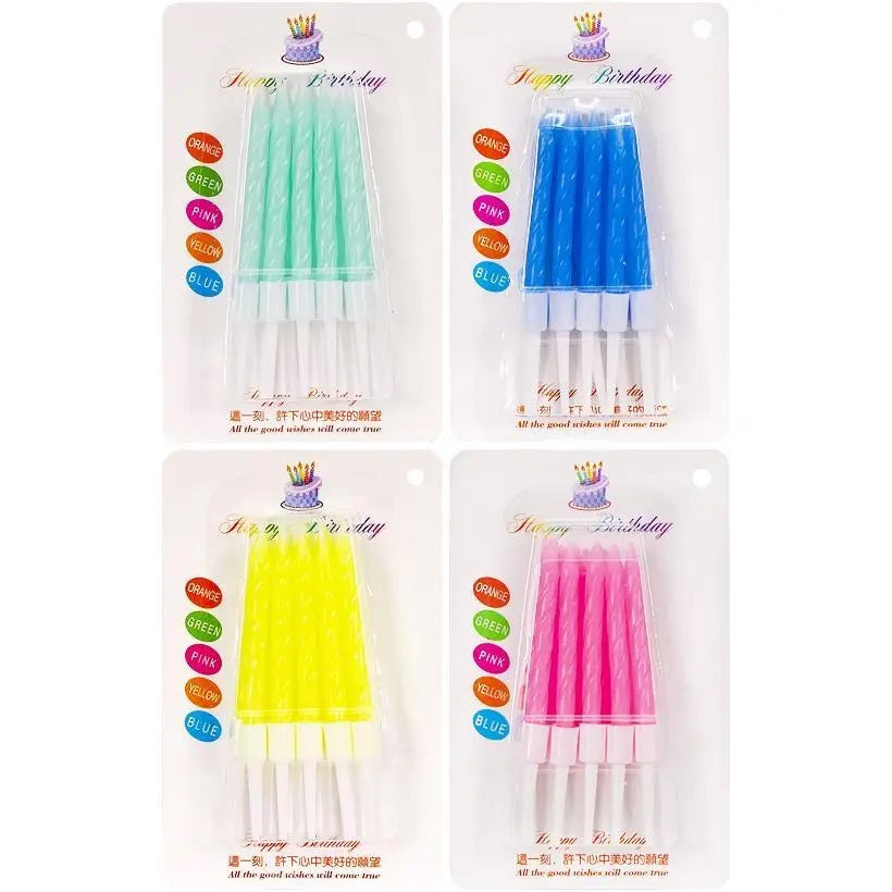 Happy Birthday TL-08 Neon Cake Candles, 10 pcs