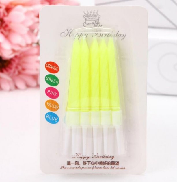 Happy Birthday TL-08 Neon Cake Candles, 10 pcs - Image 2