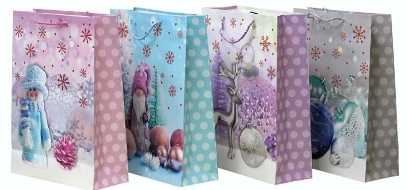 Y1910L Christmas Glitter Gift Bag, 30 x 42.5 x 12 cm