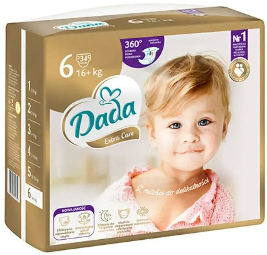 Dada Extra Care 6 Extra Large Baby Diapers, 34 pcs, 16+ kg