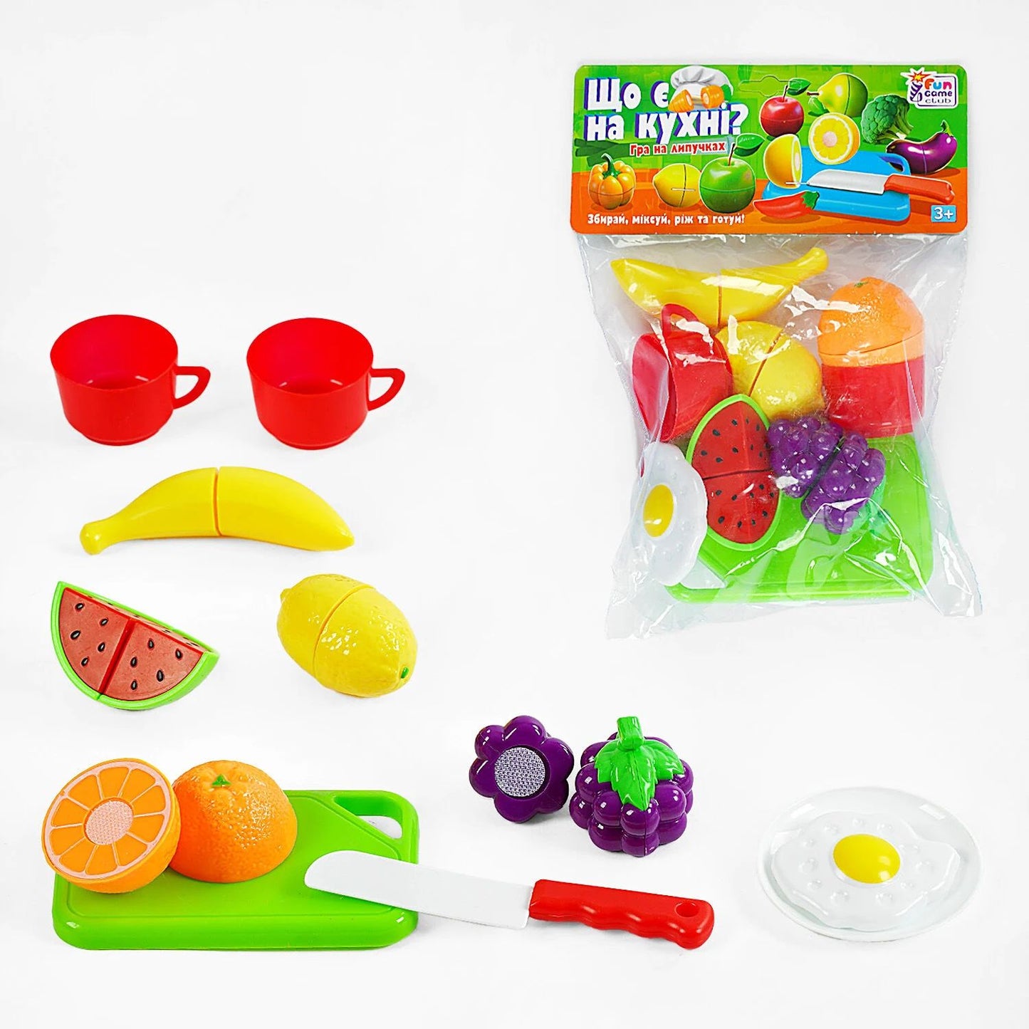 4 Fun Game Club 65298 What's in the Kitchen? Hook-and-Loop Fruit Set