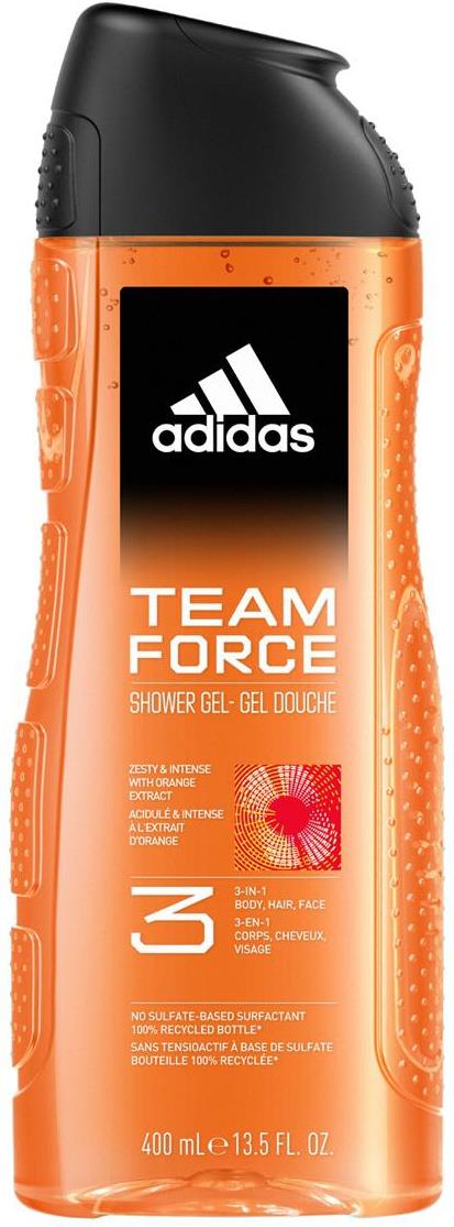 Adidas Team Force Men's 3-in-1 Shower Gel, 400 mL
