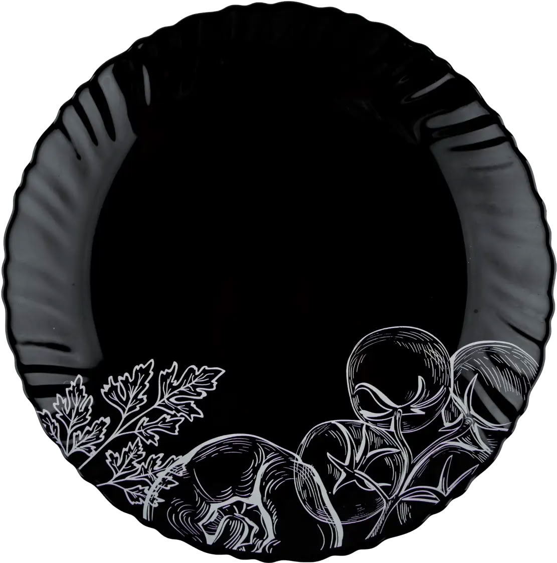 Vittora V-190BVS Black Wave Vegetable Etude Dessert Plate, 190 mm