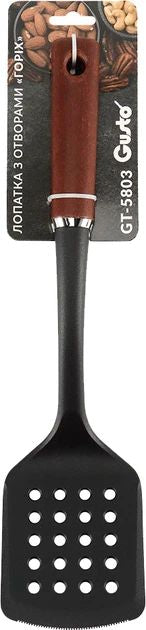 Gusto GT-5803 Walnut Nylon Slotted Spatula - Image 3