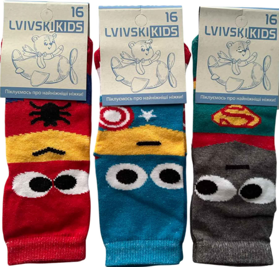 Lvivski Kids Cartoon Socks, Size 16
